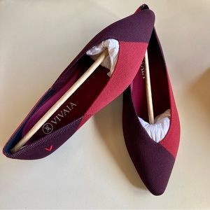 New Vivaia Pointed-Toe Ballet Flats / Burgundy Bordeaux Size 38.5